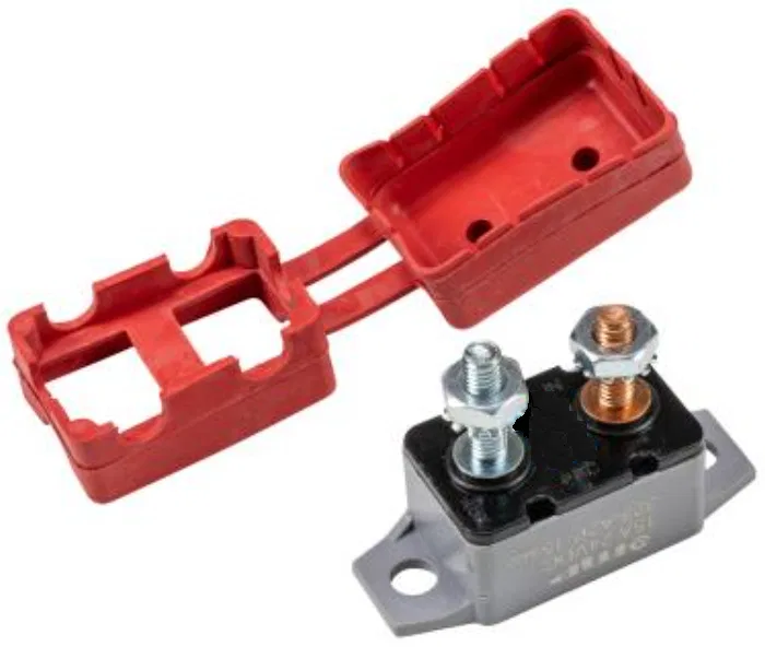 830462 – SEA DOG Circuit Breaker, SD-87 Resettable Circuit Breaker 200 Amp 48 Volt DC Manual Reset Black Plastic Pane...
